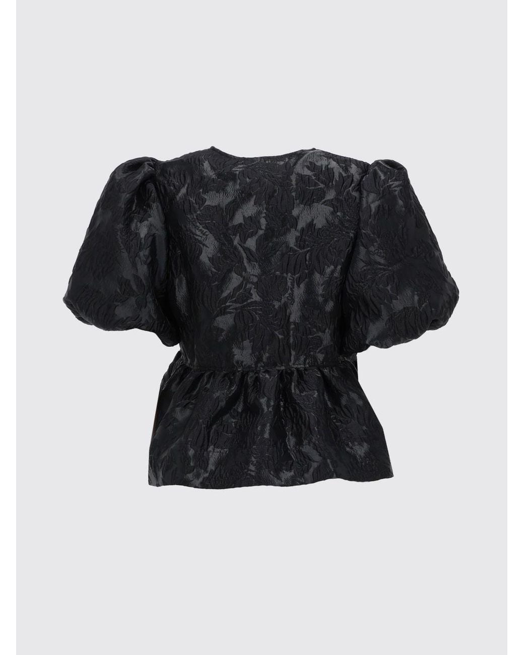 Ganni Black Satin Top