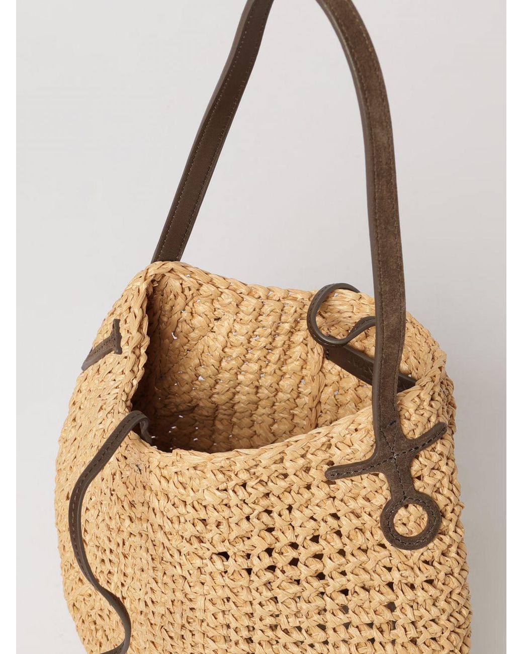 J.W. Anderson Natural Small Bulb Raffia Shoulder Bag With Jw Monogram