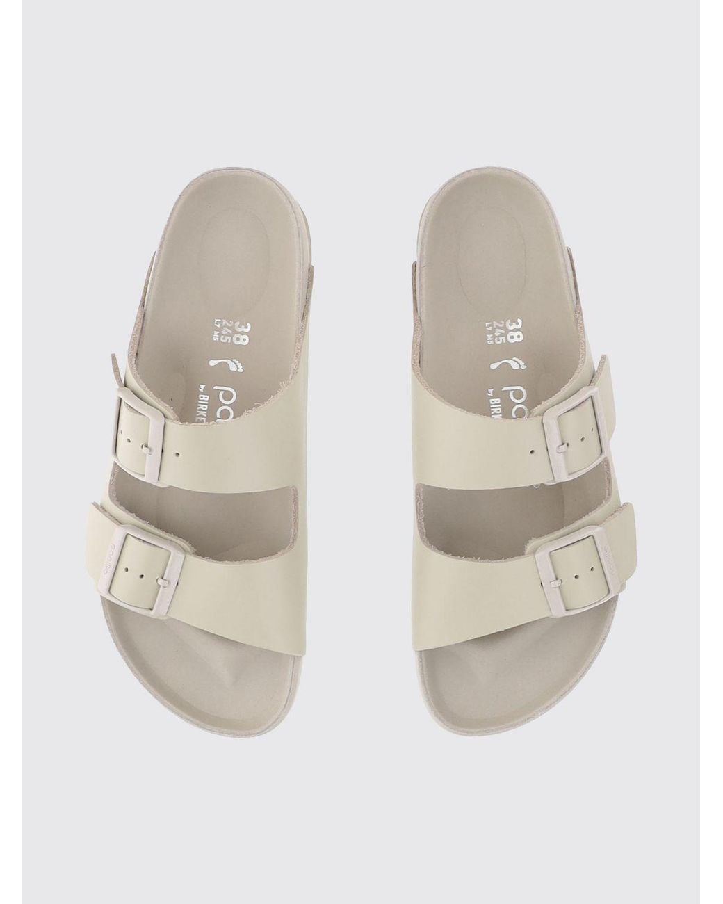 Birkenstock White Arizona Pap Flex Platform Leather Sandals