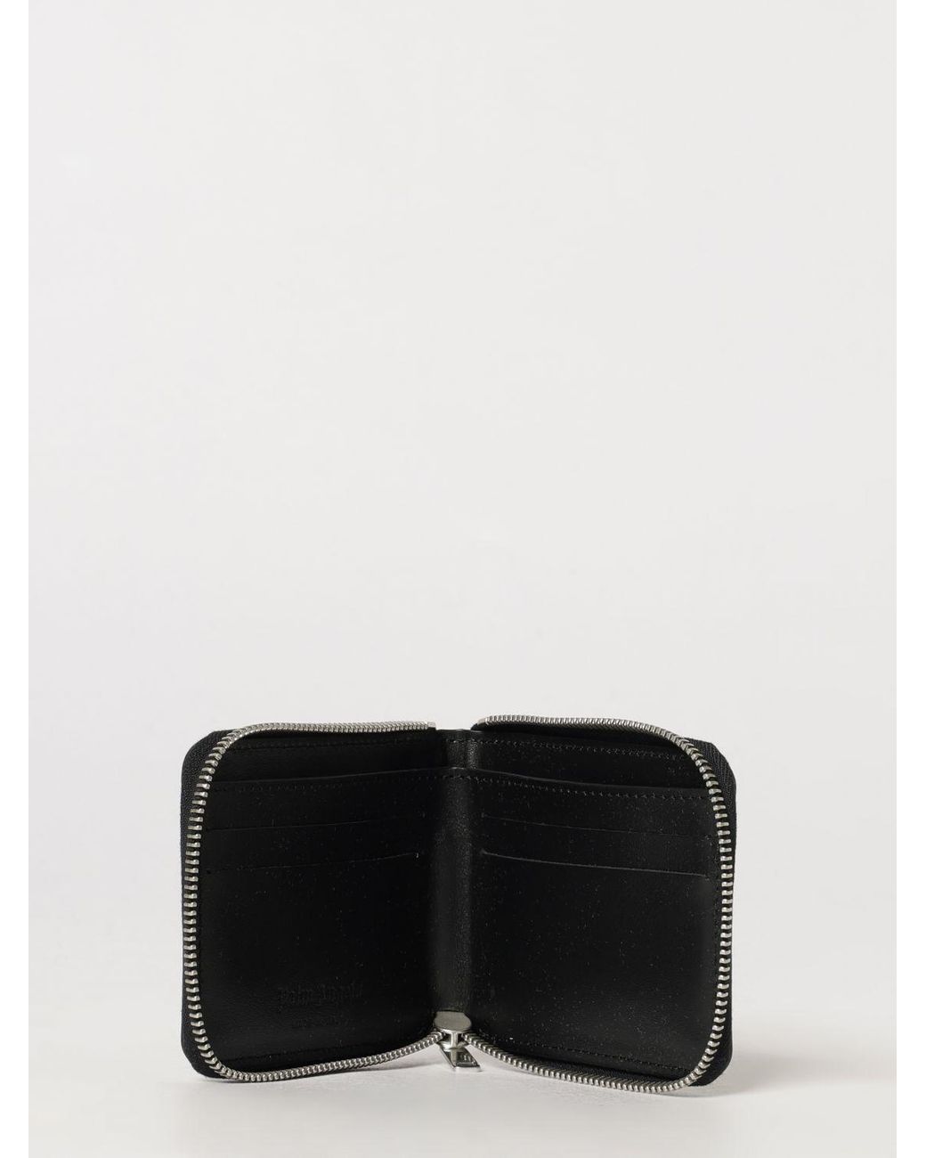 Palm Angels Black Bifold Zip-Around Wallet for men