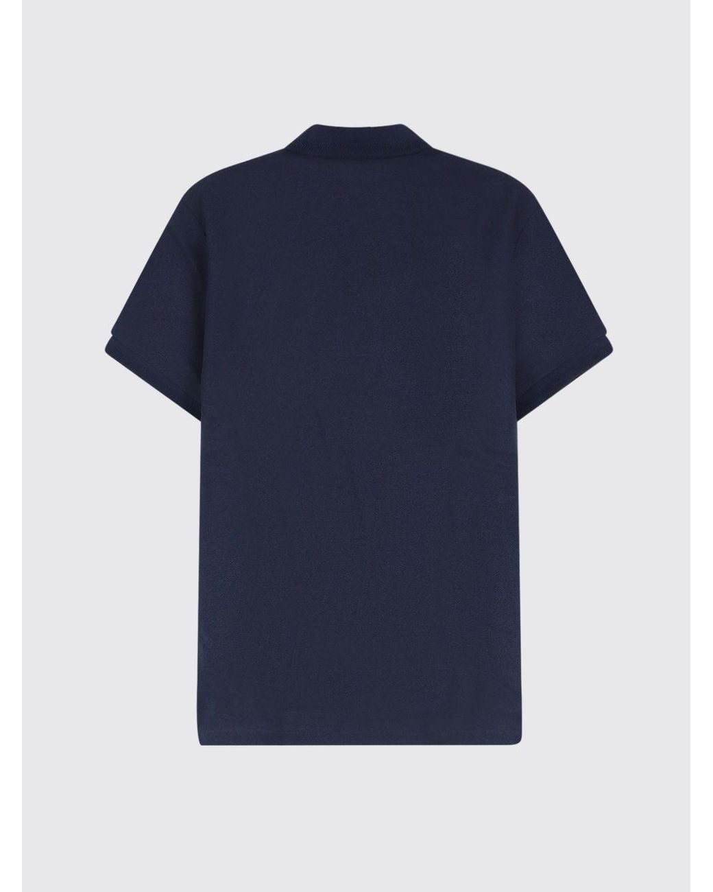 Burberry Blue Short-Sleeved Cotton Polo Shirt With Embroidered Ekd Logo for men