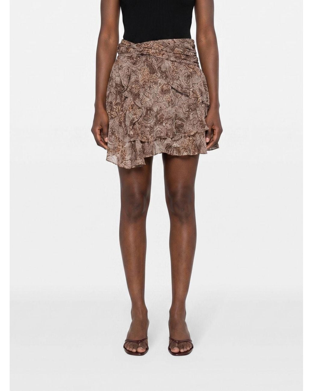Isabel Marant Natural Camia Printed Cotton Skirt
