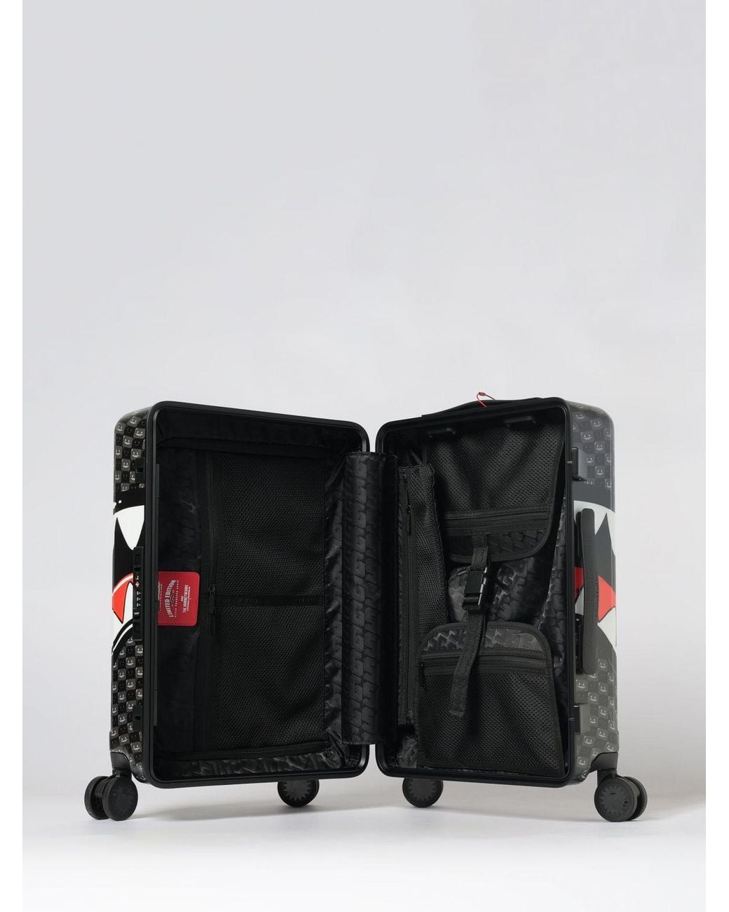Sprayground Black Polycarbonate Travel Trolley With Embossed Logo And Swivel Wheels for men