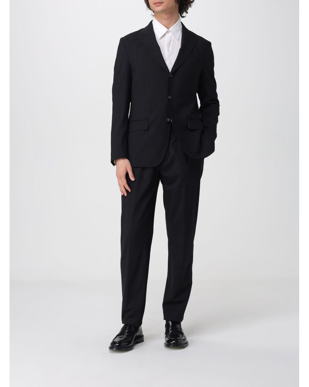 Eleventy Black Single-Breasted Stretch Wool Suit for men