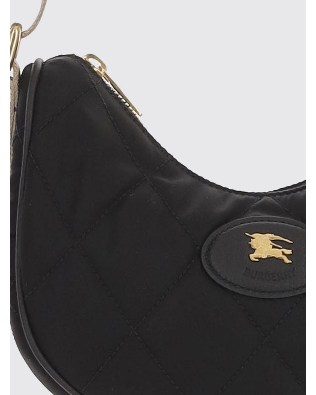 Burberry White Horseshoe Quilted Twill Crossbody Bag With Ekd Logo