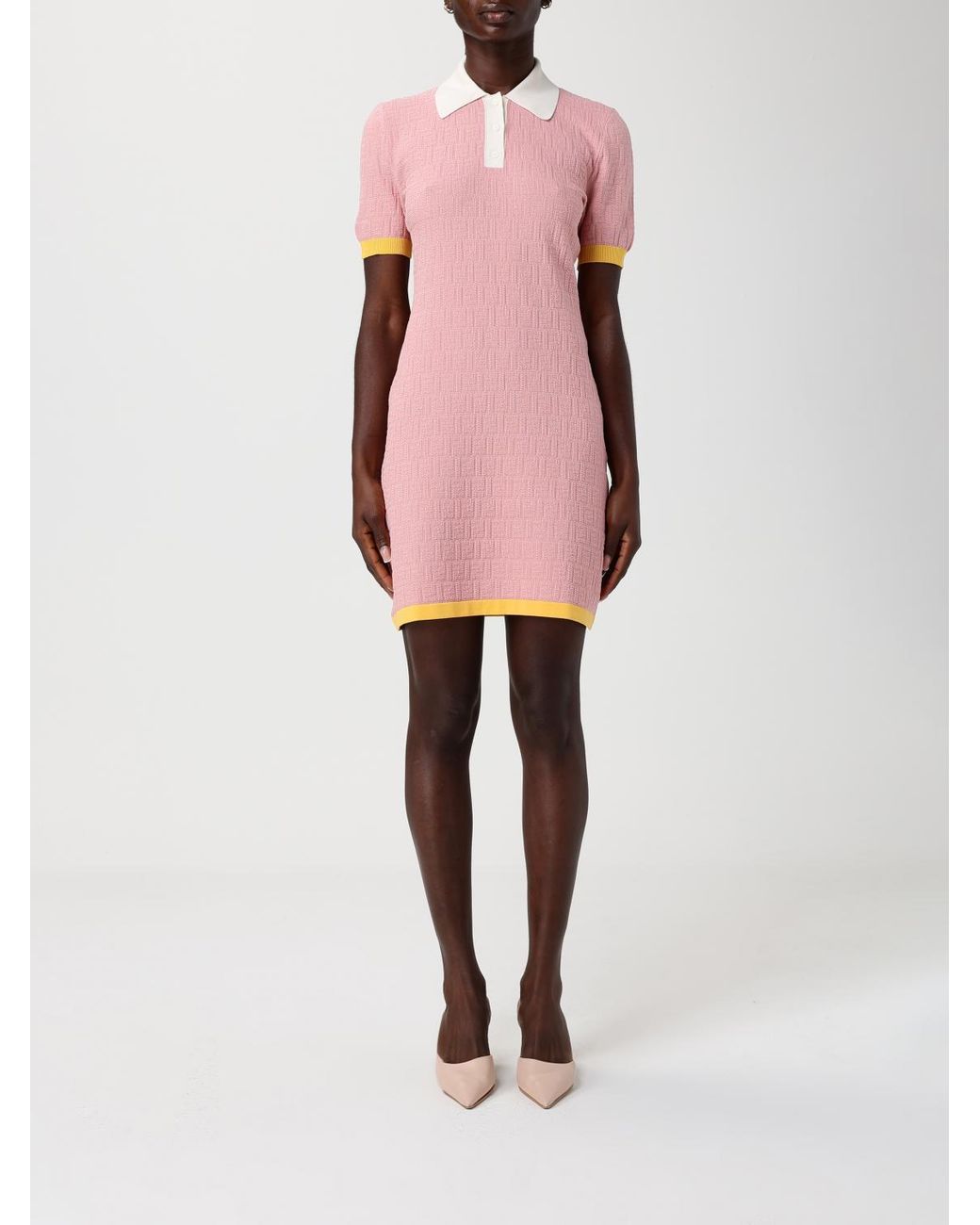 Fendi Pink Jersey Polo Dress