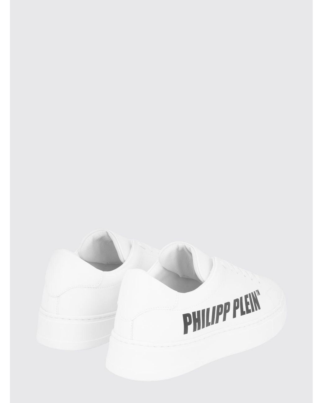 Philipp Plein White Low-Top Lace-Up Sneakers for men