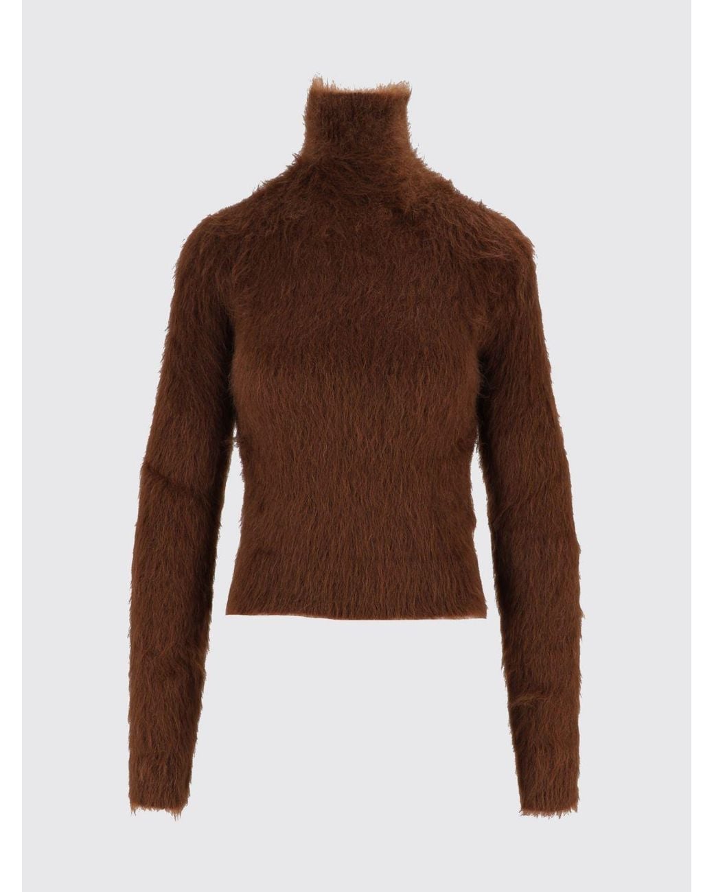 Dondup Brown Slim Fit Alpaca And Mohair Wool Blend Turtleneck Jumper