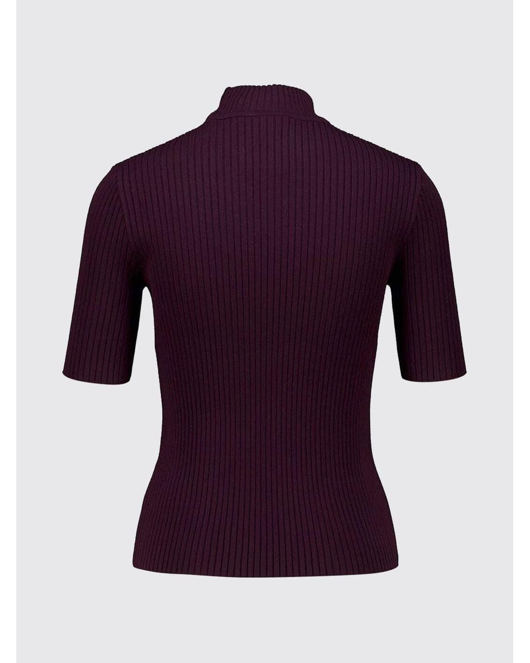 Courreges Purple CourrÈ Ges Slim Fit Short-Sleeved Viscose Mock Neck Top With Logo