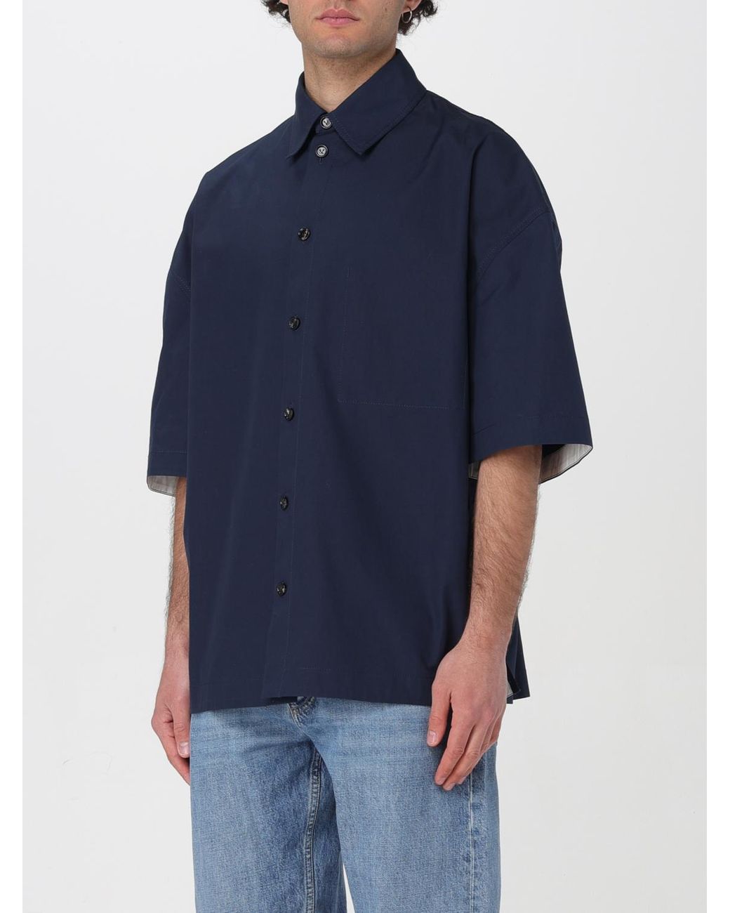 Bottega Veneta Blue Compact Cotton Shirt for men