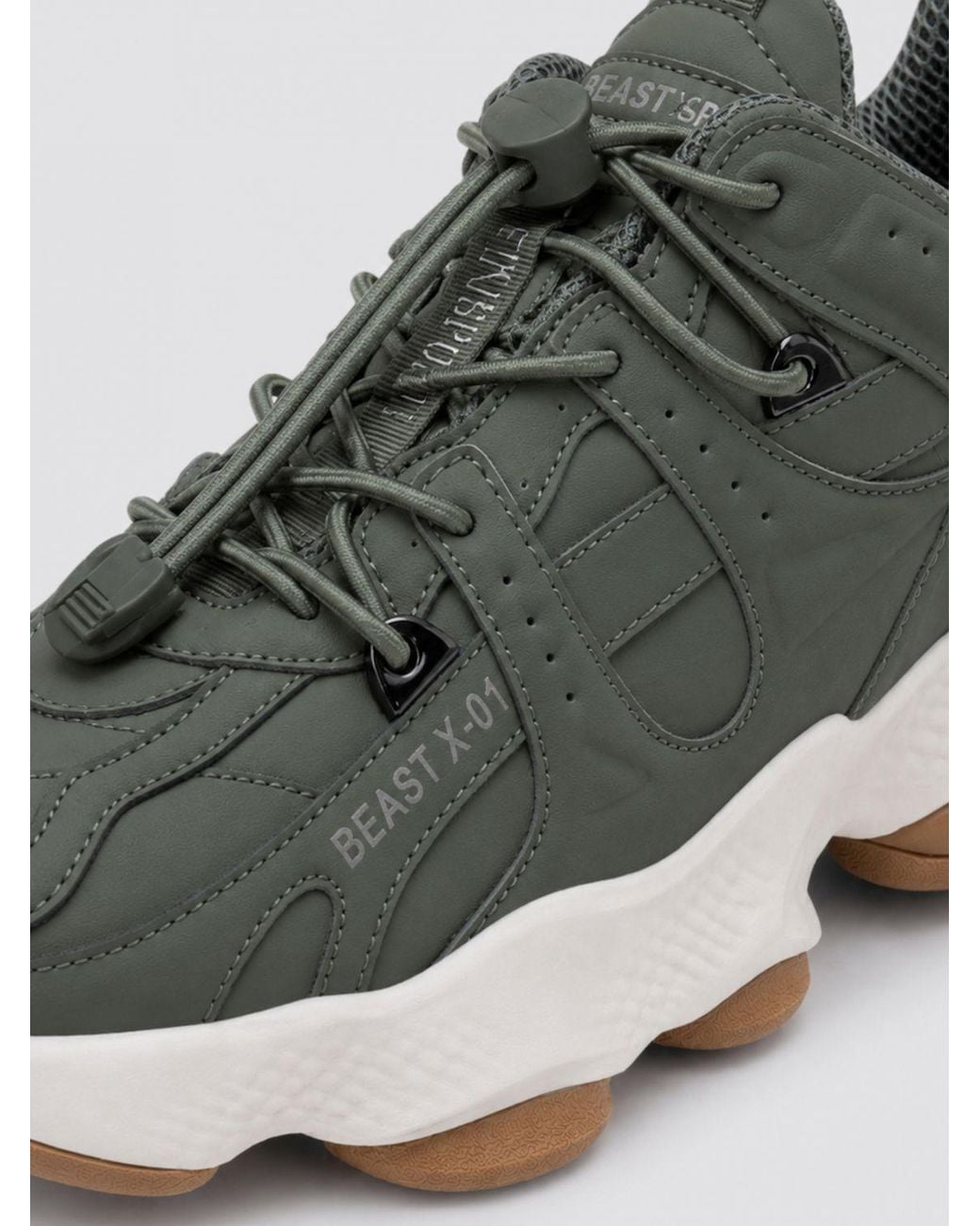 Philipp Plein Green Runner Beast X-01 Low-Top Trainers With Drawstring Closure for men