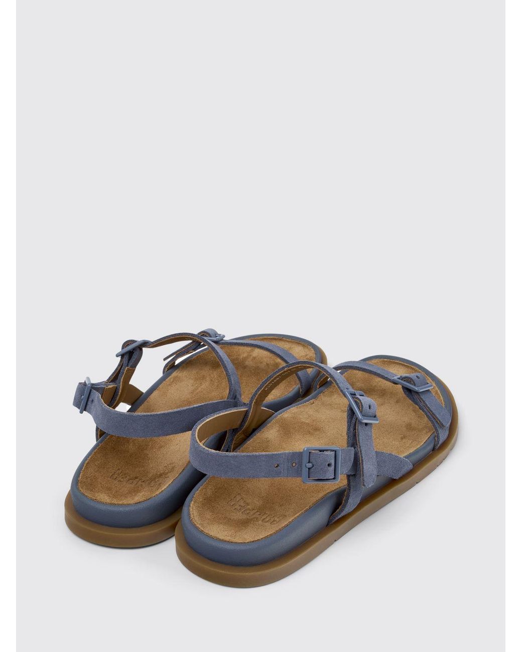 Camper White Lluc Suede Sandal