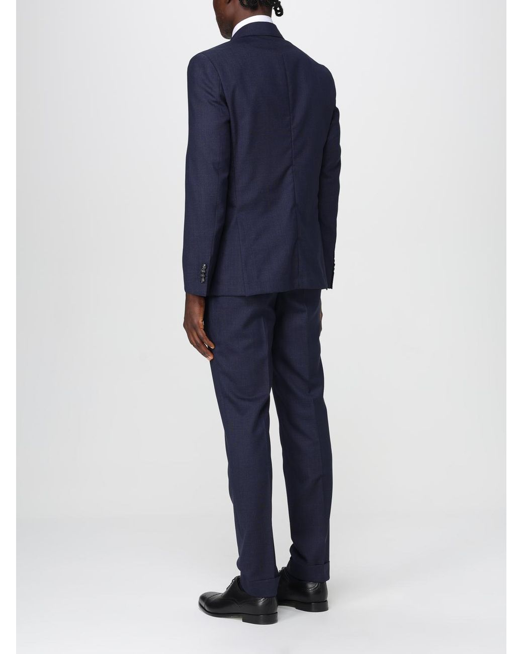 Boss Blue Virgin Wool Double-Breasted Dress for men