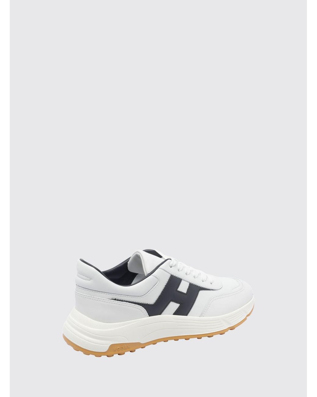 Hogan White Hyperlight Smooth Calf Leather Sneakers With Side H Logo for men
