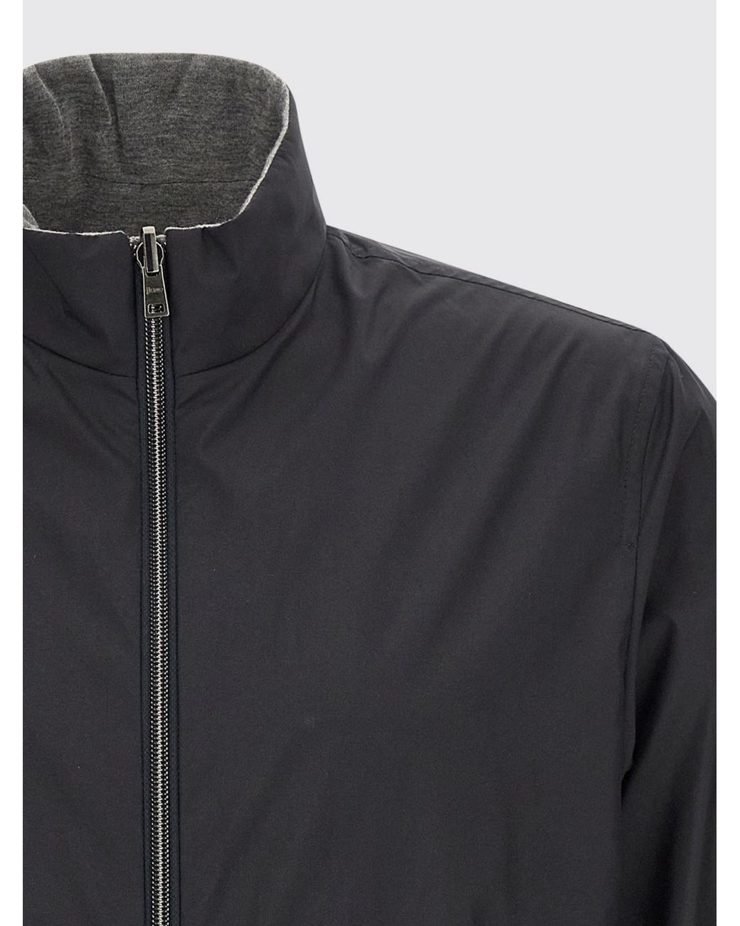 Herno Blue Reversible Lightweight And Windproof Technical Bomber Jacket for men