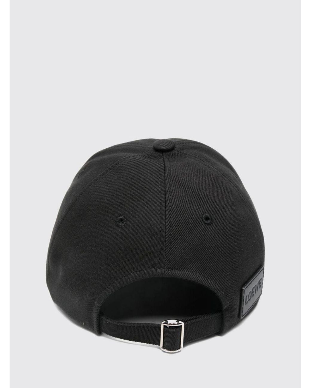 Loewe Black Cotton Baseball Cap With Tone-On-Tone Logo for men