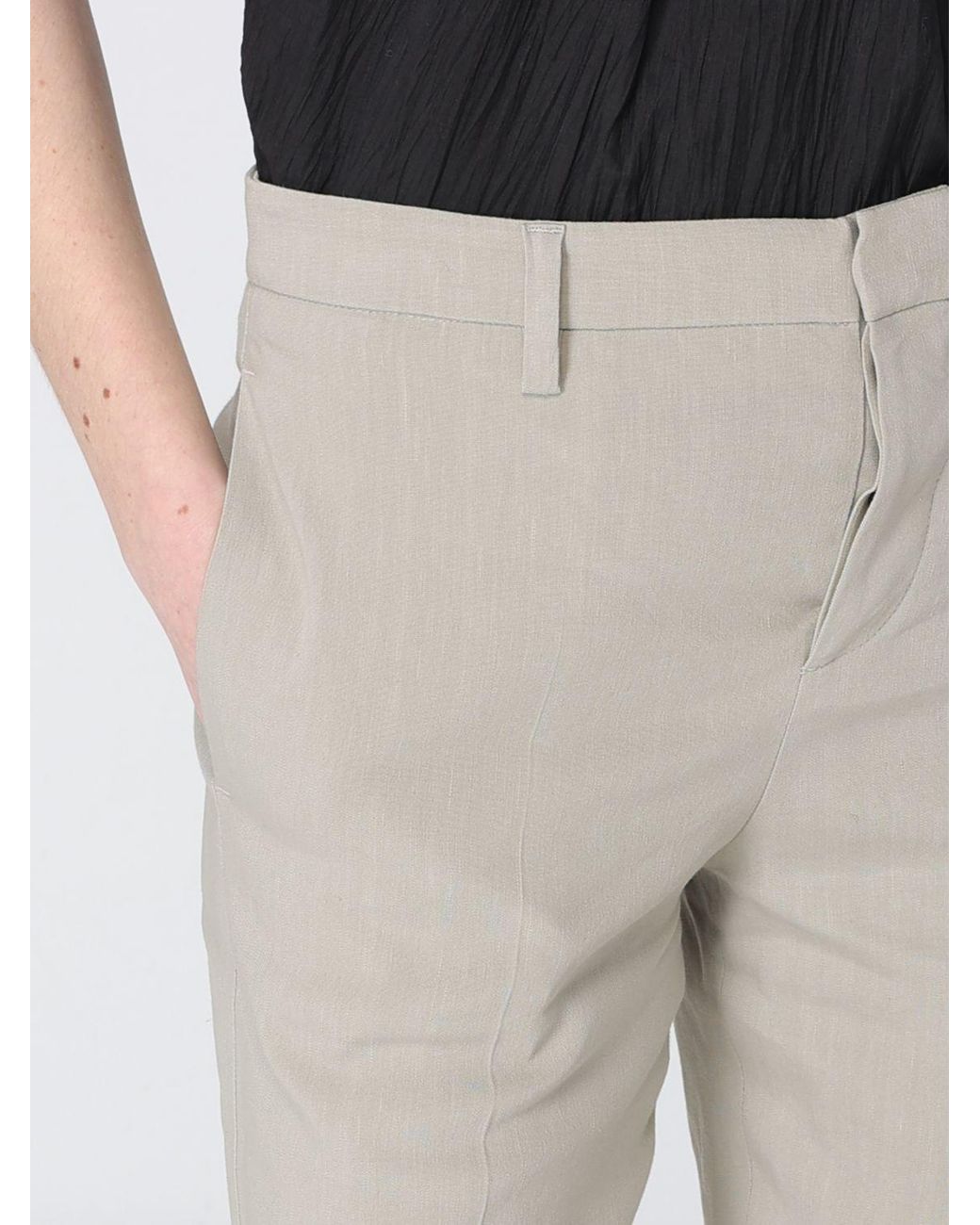Tela Gray Andrew Cropped Linen Blend Pants