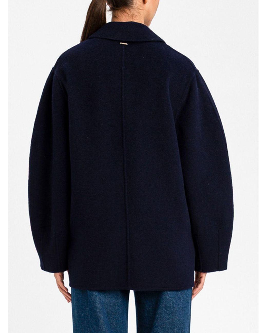 Twinset Blue Double-Breasted Peacoat