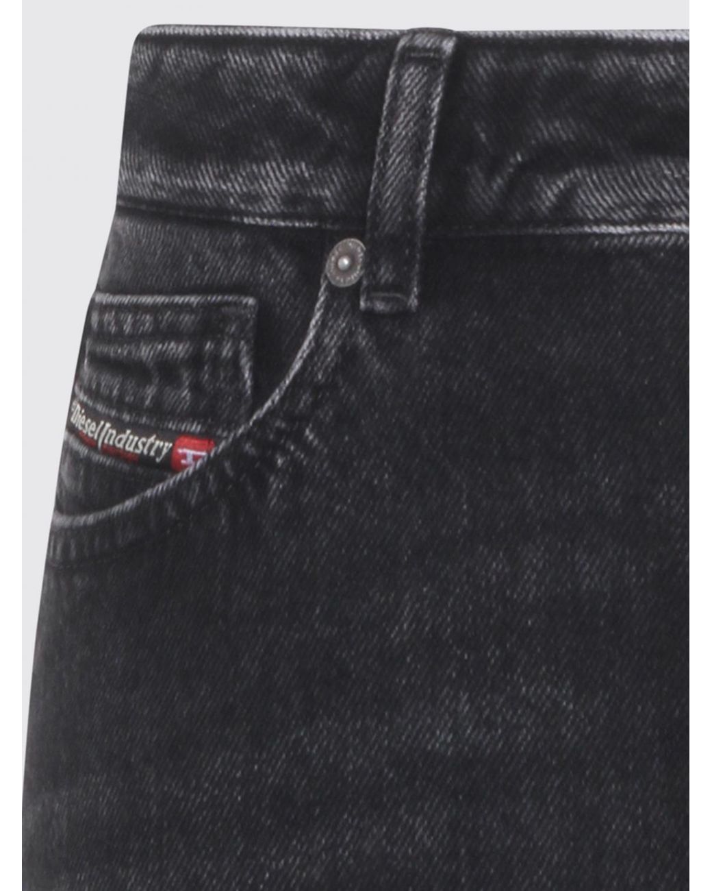 DIESEL Black De-Ron Cotton Denim Skirt