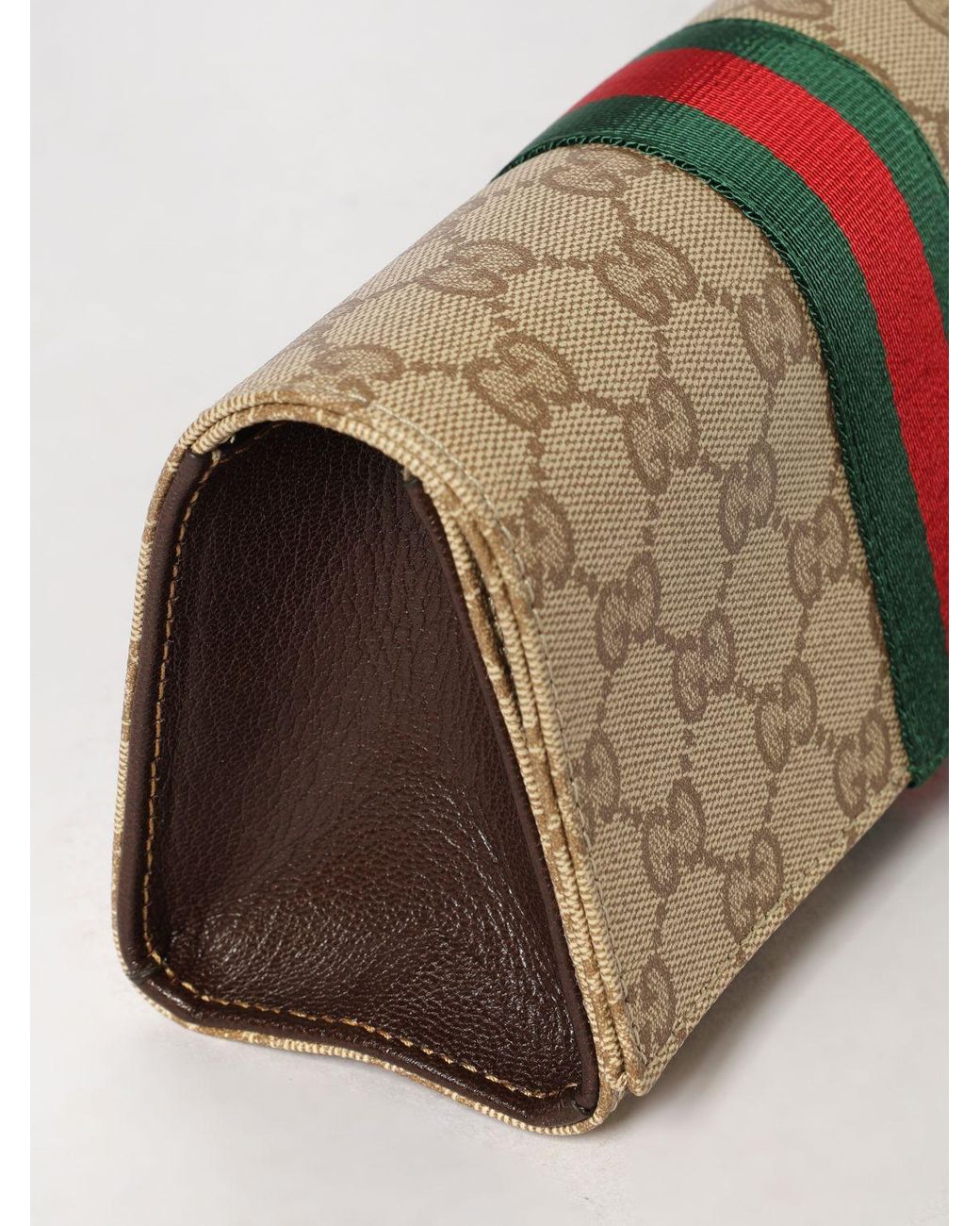 Gucci Natural Gg Canvas Mini Top Handle Bag With Web Stripe