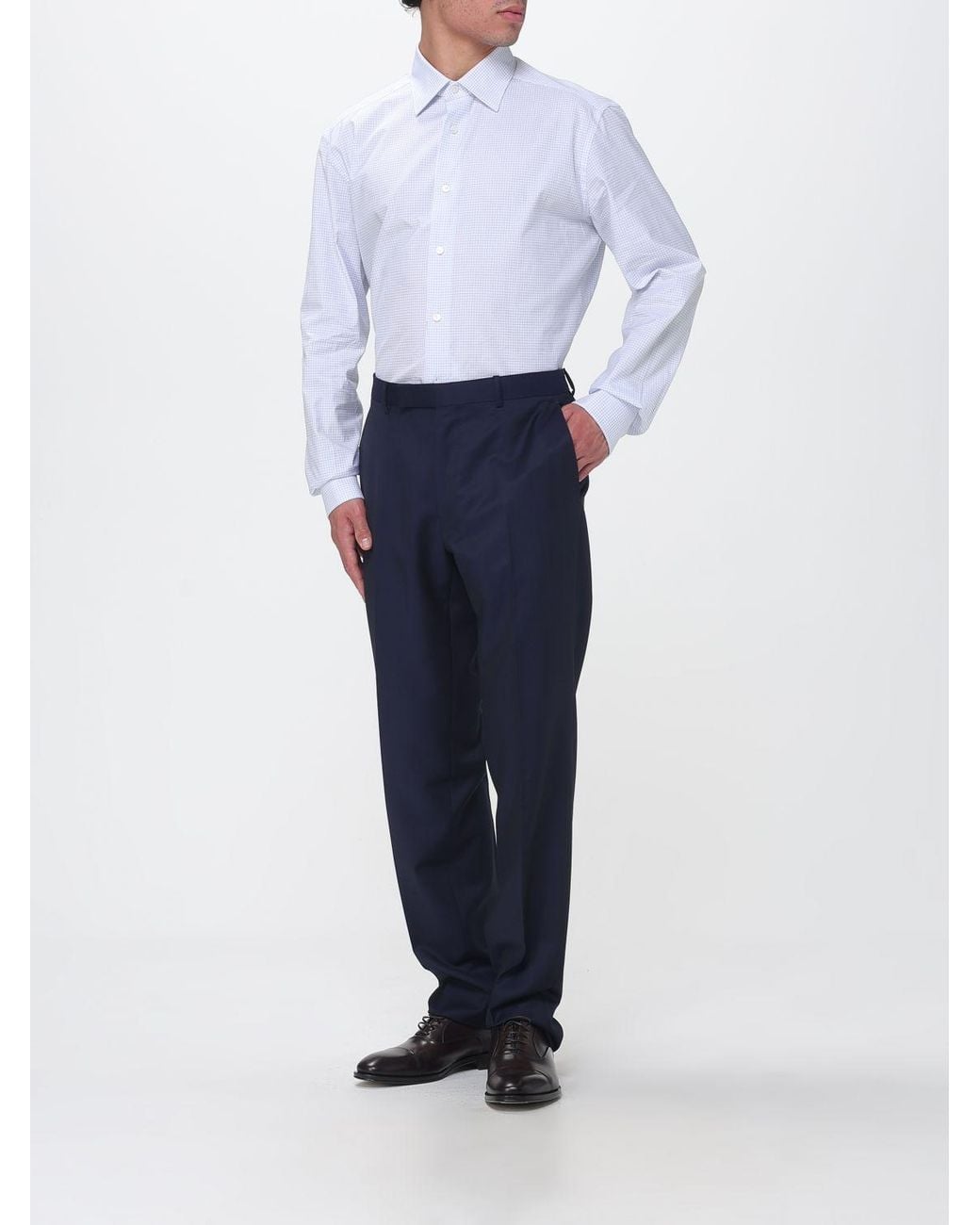 Zegna White Classic Poplin Shirt for men