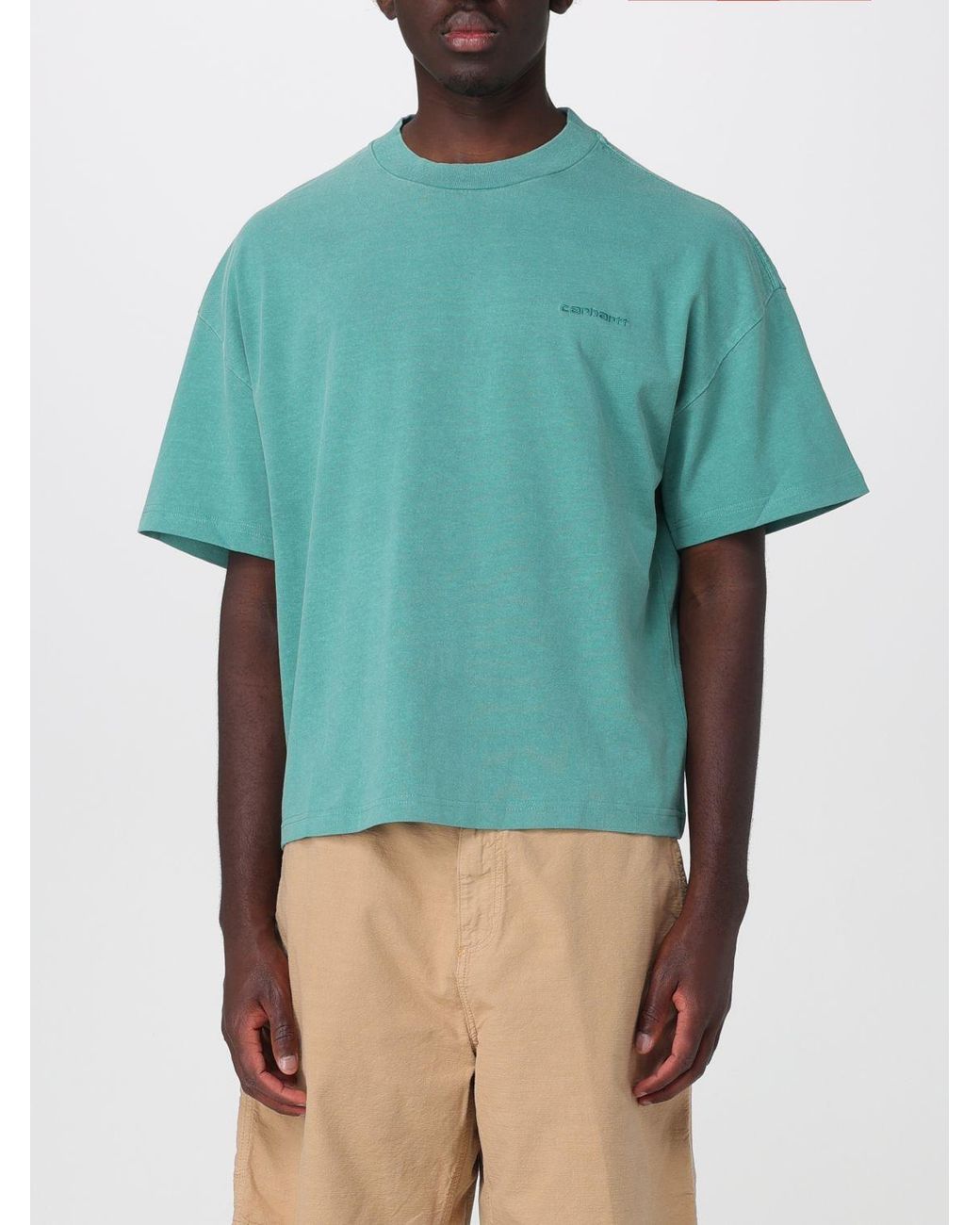 Carhartt Blue Cotton T-Shirt for men