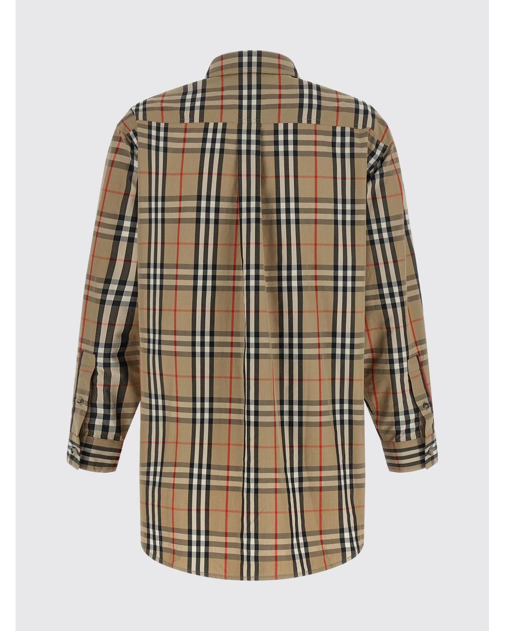 Burberry Gray Vintage Check Cotton Shirt With Concealed Buttoning
