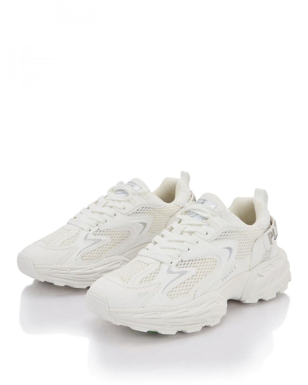 Philipp Plein White Pulse X Mesh And Leather Sneakers for men