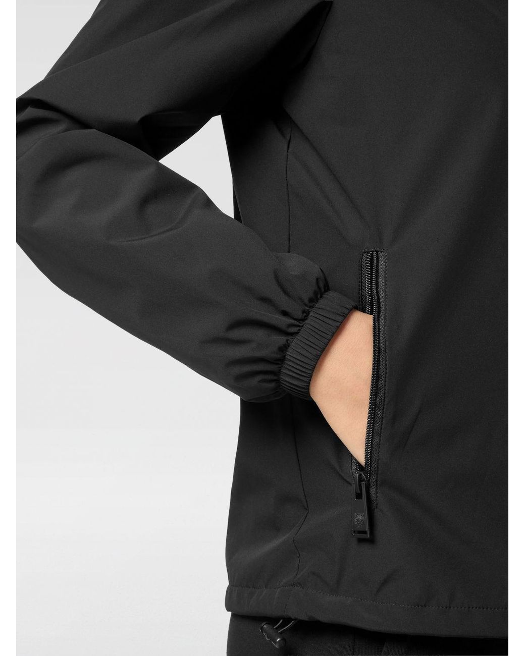 Philipp Plein Black Hooded Windbreaker Jacket