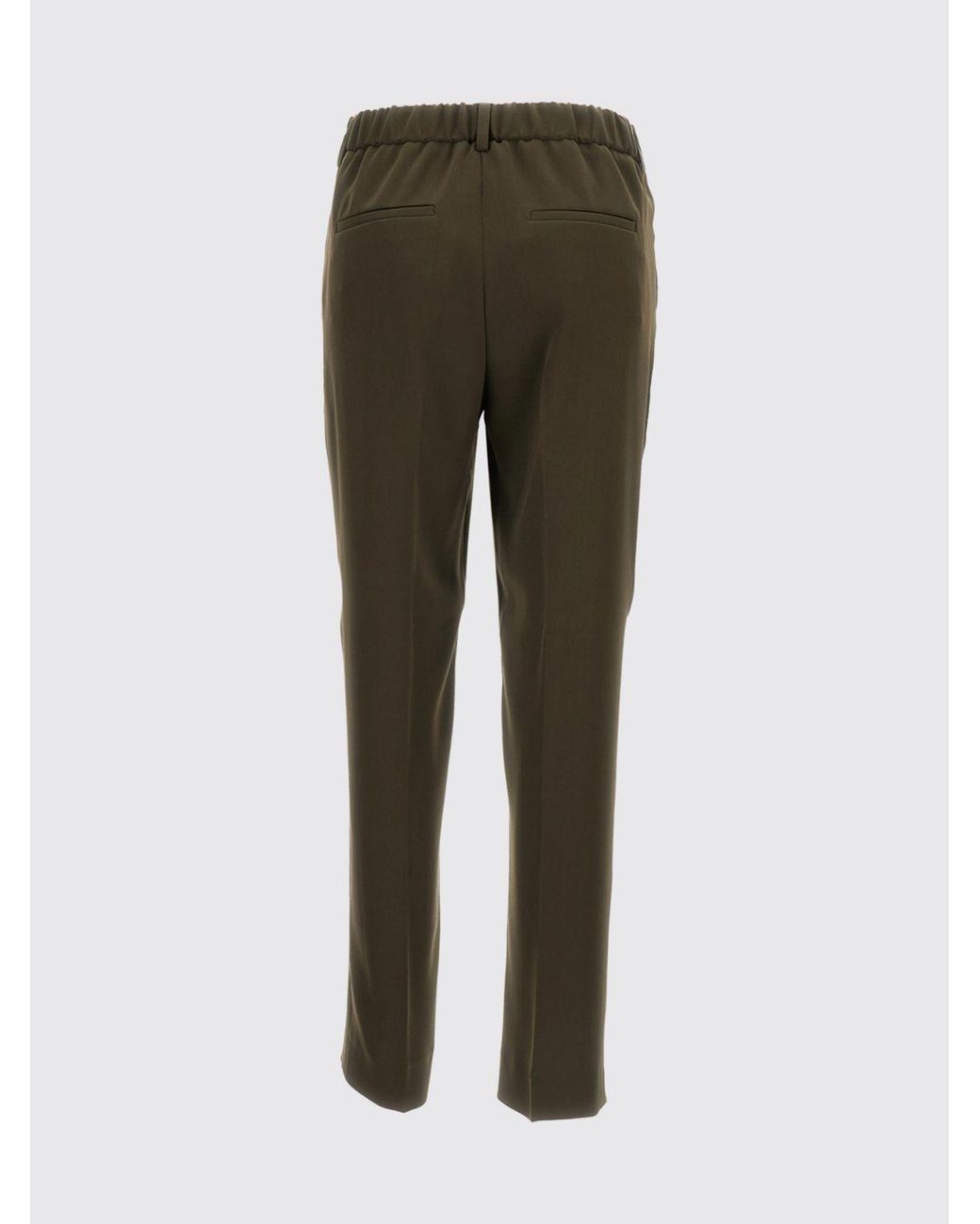 Alberto Biani Green Slim Fit Crêpe Chino Trousers With Side Zip
