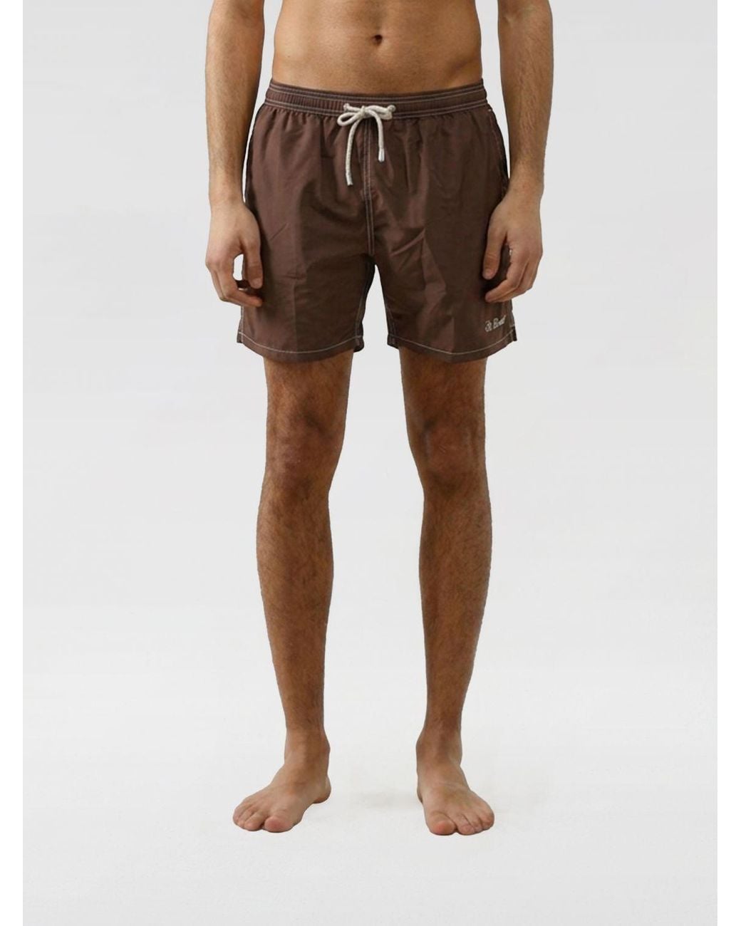 Mc2 Saint Barth Natural Checked Swimsuit for men
