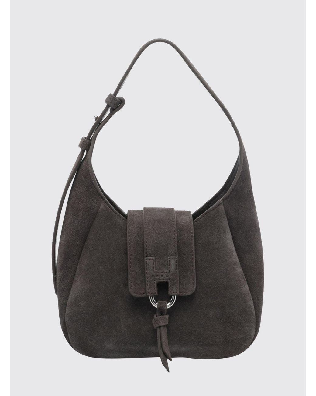 Hogan Black H01X Suede Shoulder Bag With Embossed Logo