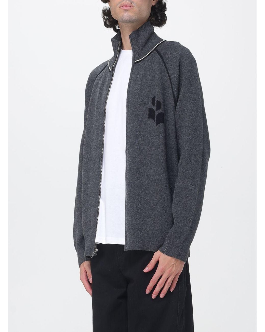 Isabel Marant Blue Sergio High-Neck Zipped Cotton-Blend Cardigan for men