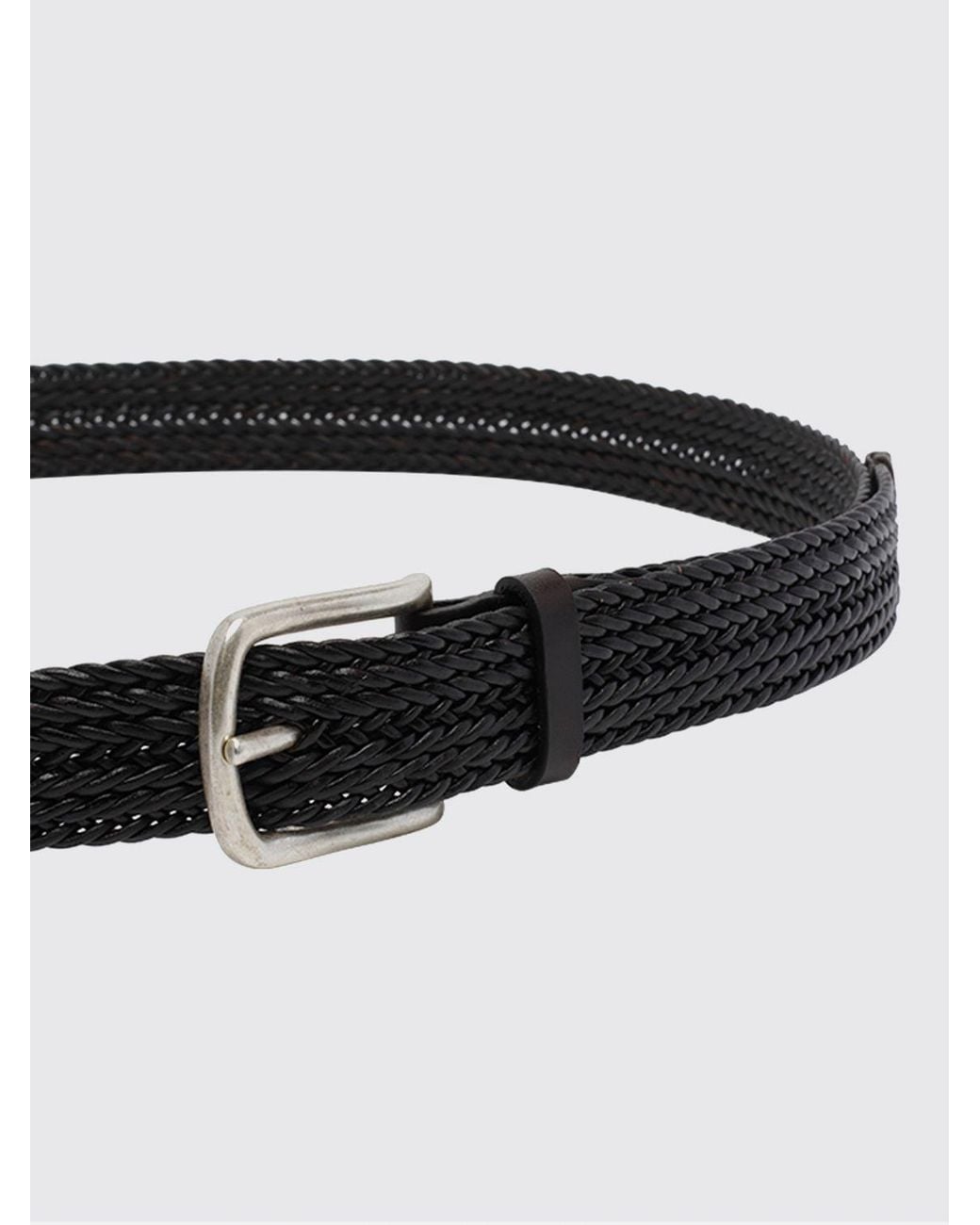 Orciani White Woven Leather Belt for men