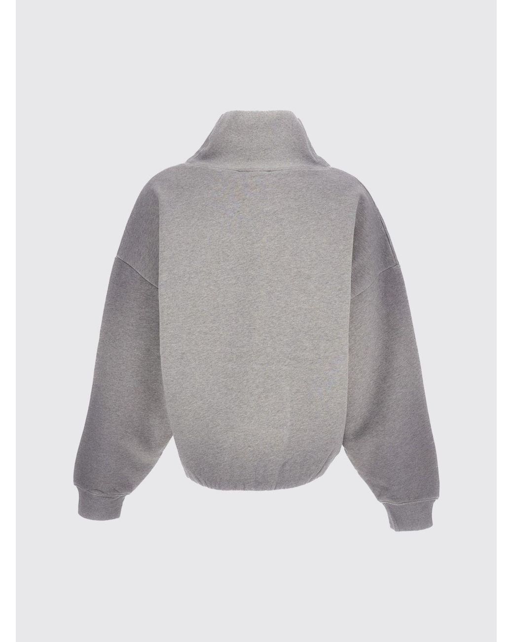 Sudadera Oversize De Algodón Con Cuello Alto Y Logo En Contraste Acne de color Gray