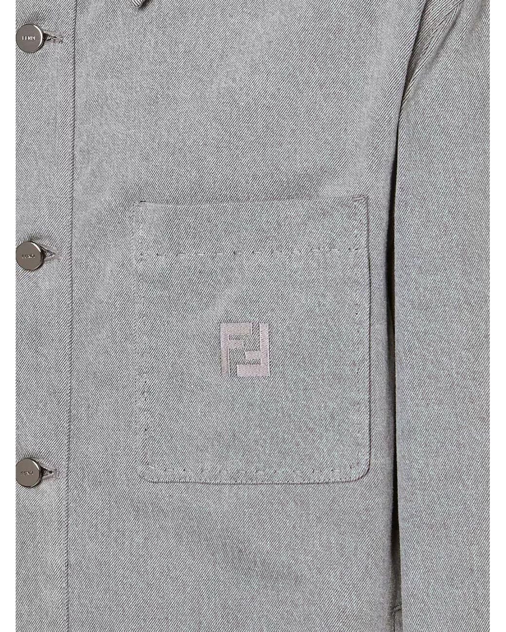 Fendi Gray Cotton Overshirt for men