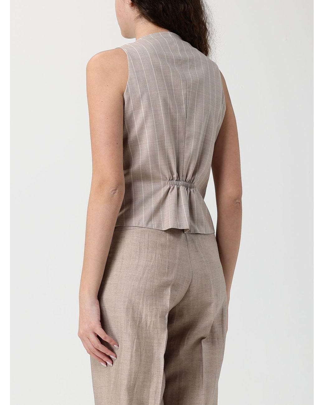 Giacca A Monopetto Gessato di Tagliatore in Natural