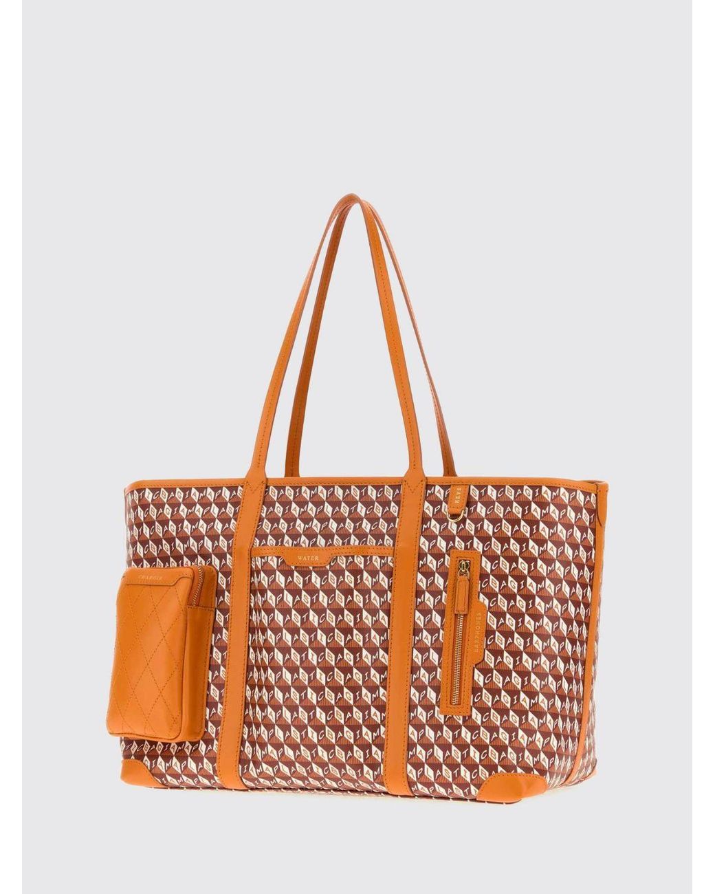 Anya Hindmarch Orange I Am A Plastic Bag Coated Cotton Tote Bag With Printed Logo