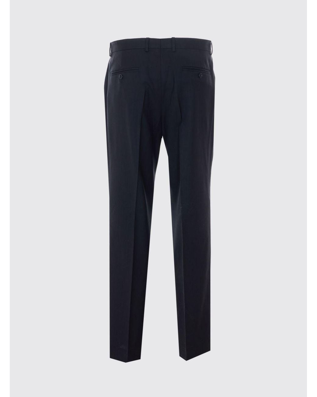 sunflower Blue Slim Fit Virgin Wool Tailored Trousers With Off-Centre Closure for men