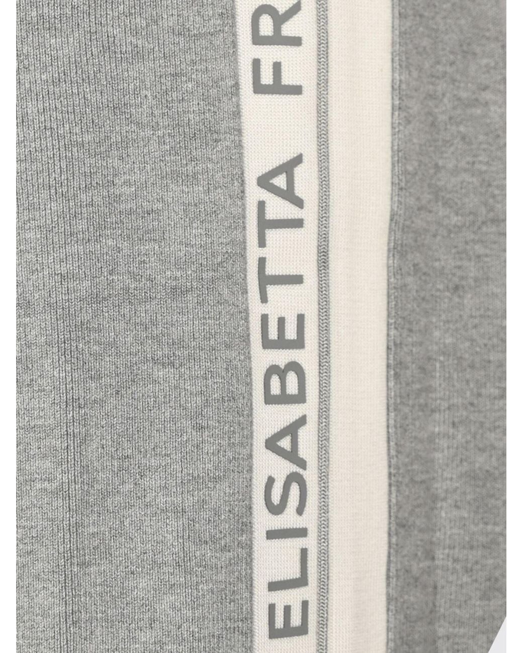 Elisabetta Franchi Gray Wide-Leg Knit Jogging Pants