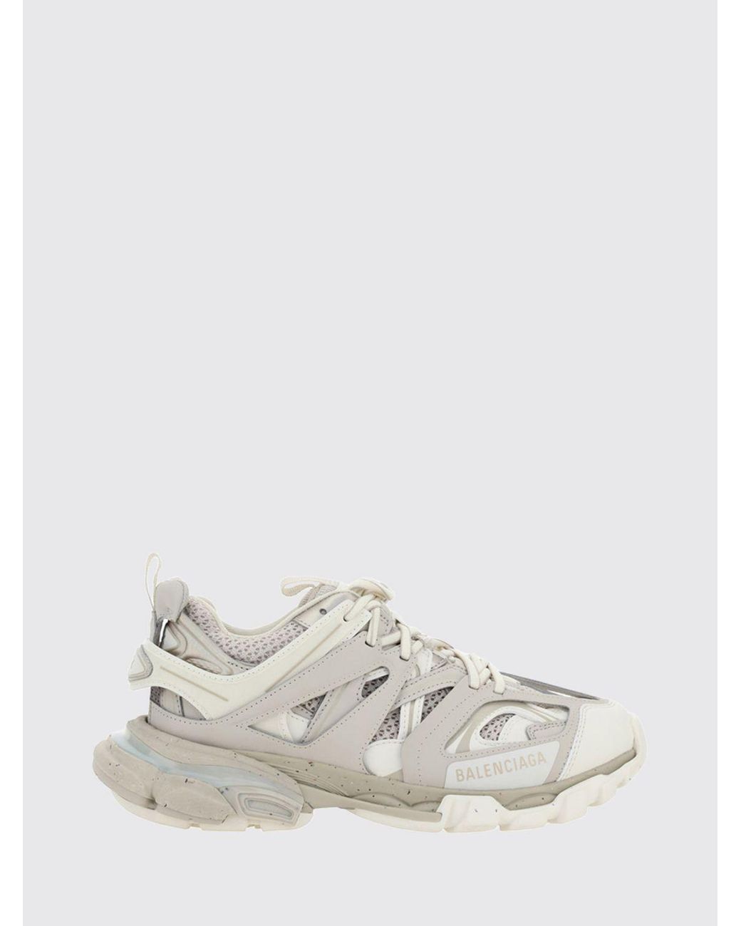Balenciaga White Track Mesh And Nylon Sneakers With Notched Sole