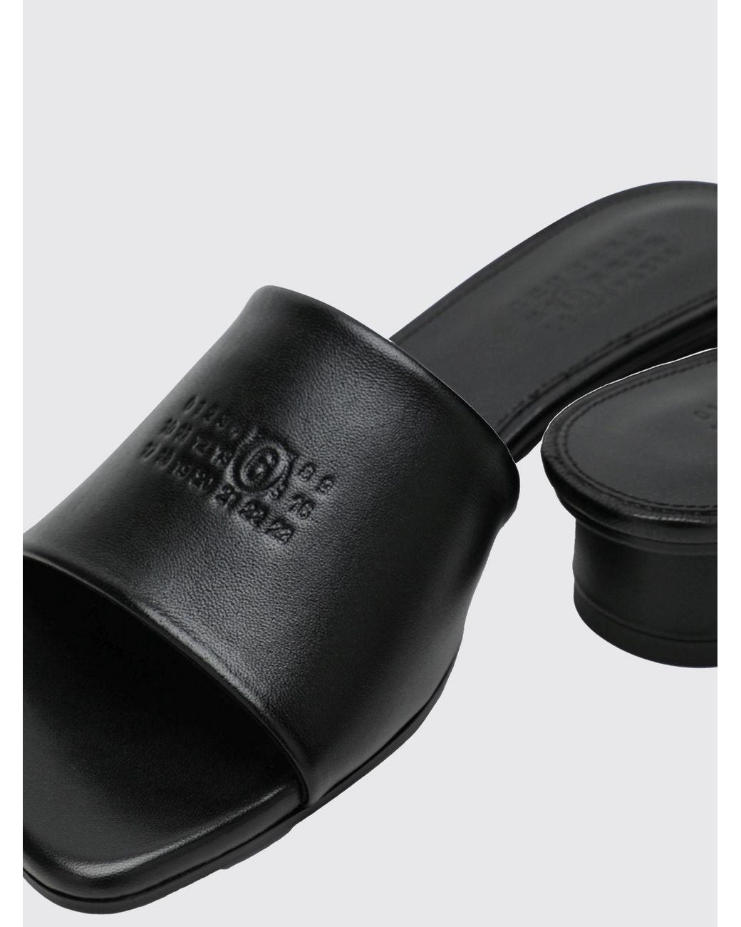 MM6 by Maison Margiela Black Leather Mules