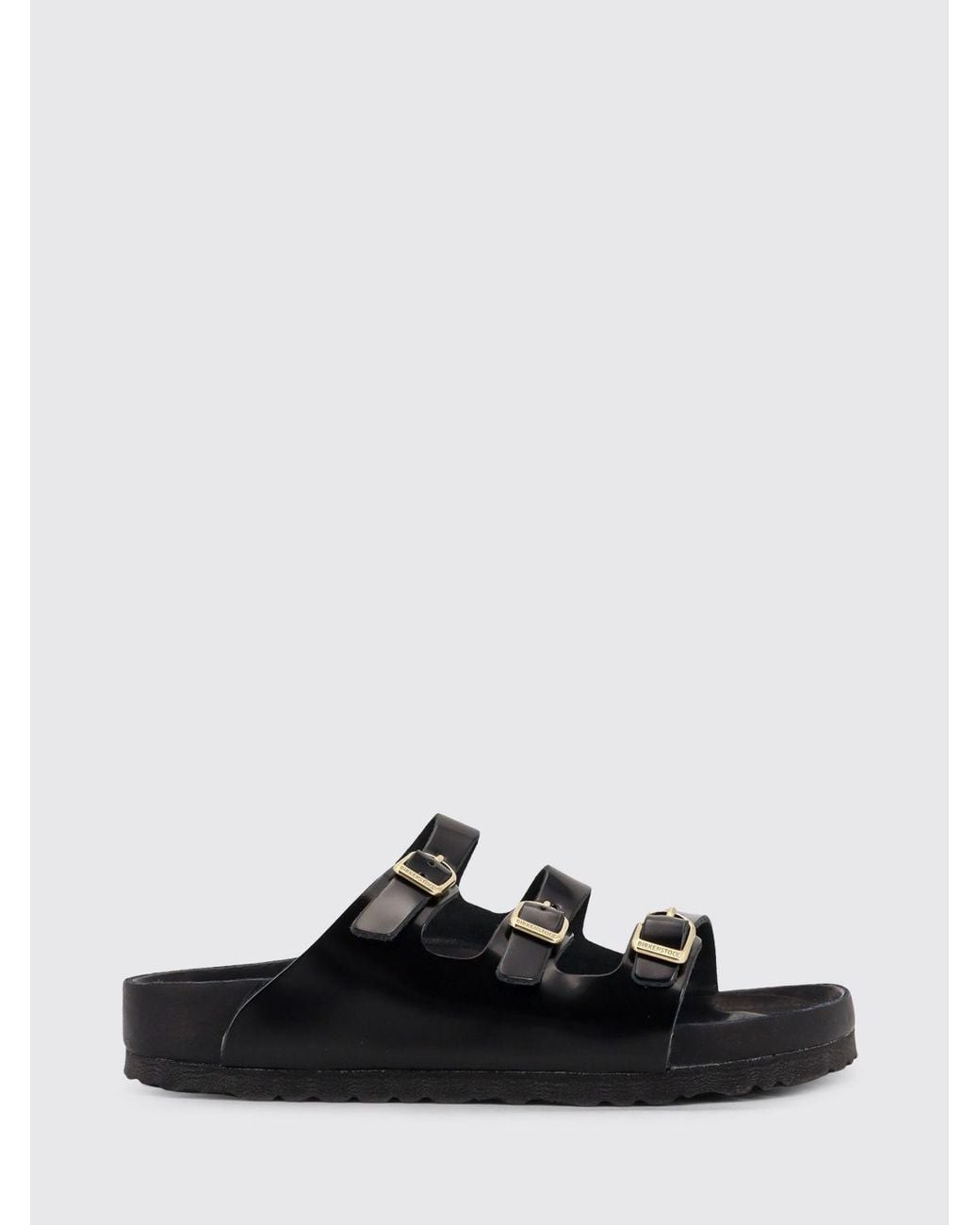 Birkenstock Black Florida Fresh Brushed Leather Sandals