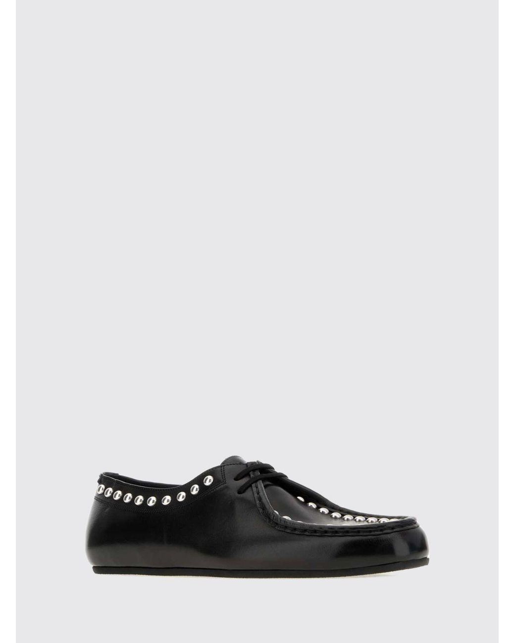 Jil Sander Black Hood Studded Bovine Leather Derby Shoes for men