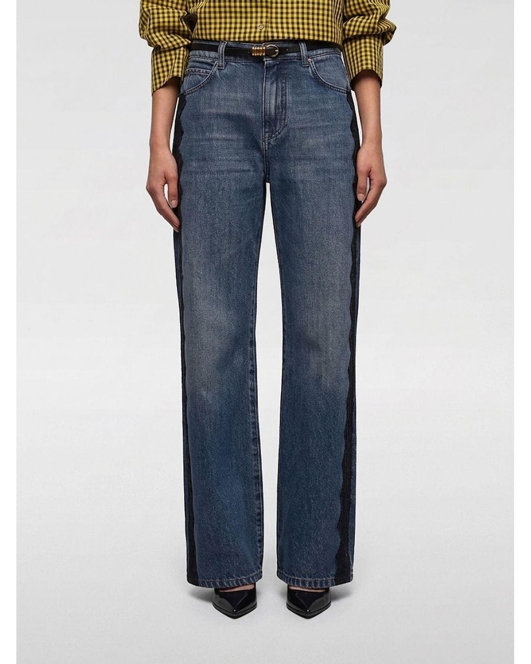 Pinko Blue High-Waisted Wide Leg Jeans