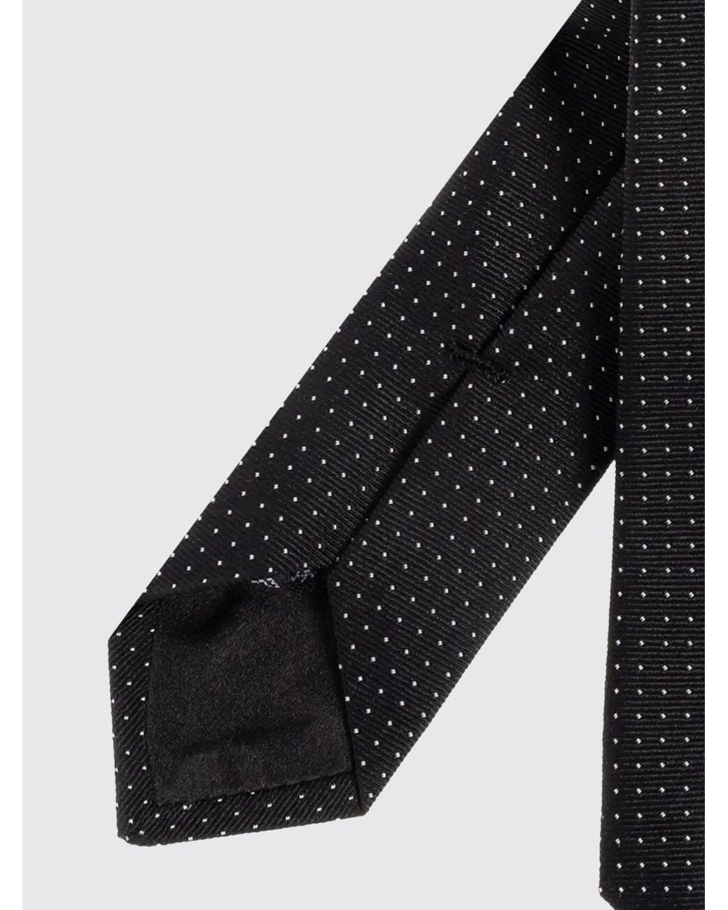 Giorgio Armani Black Polka Dot Silk Tie for men