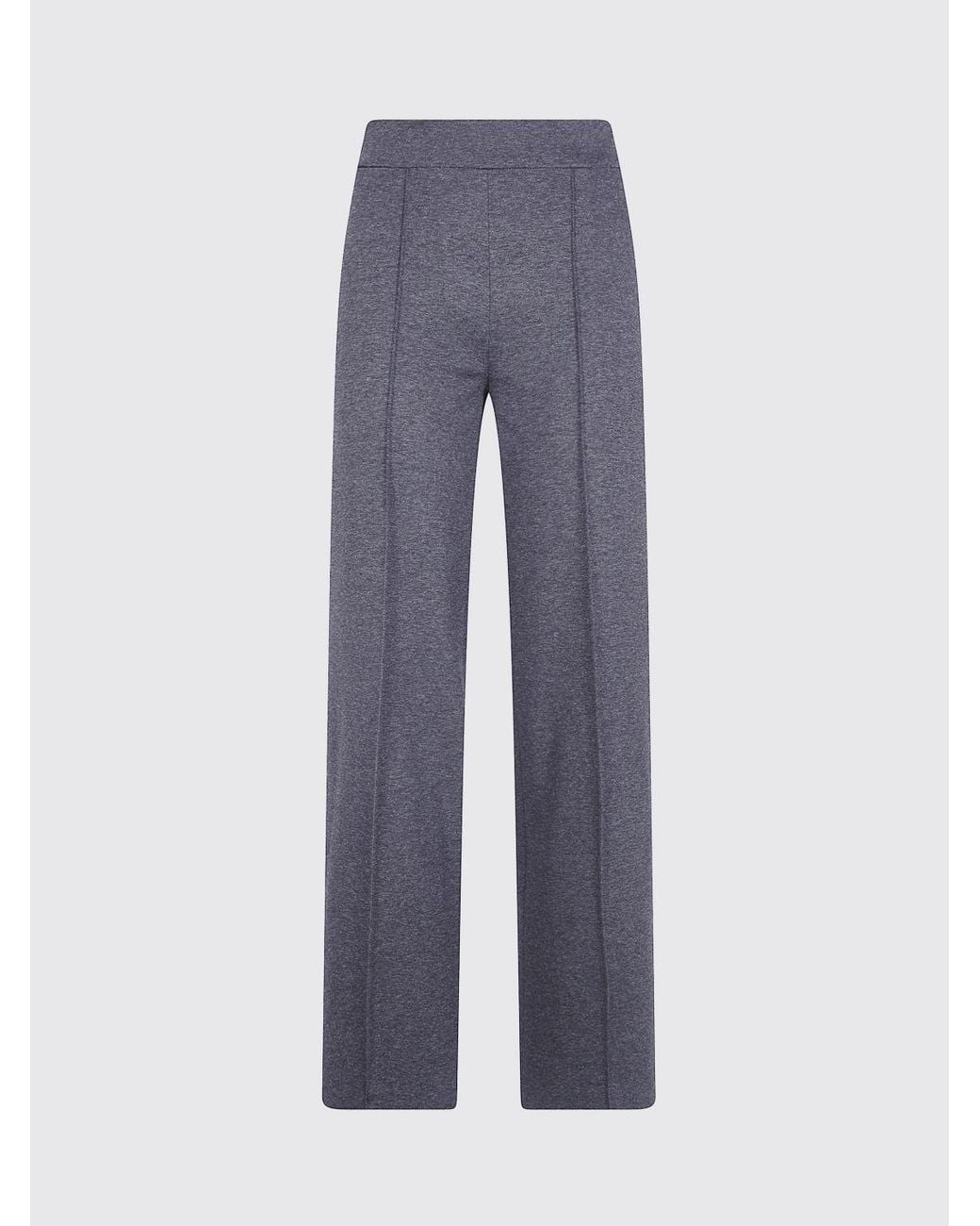 Semicouture Blue High-Waisted Wide-Leg Trousers