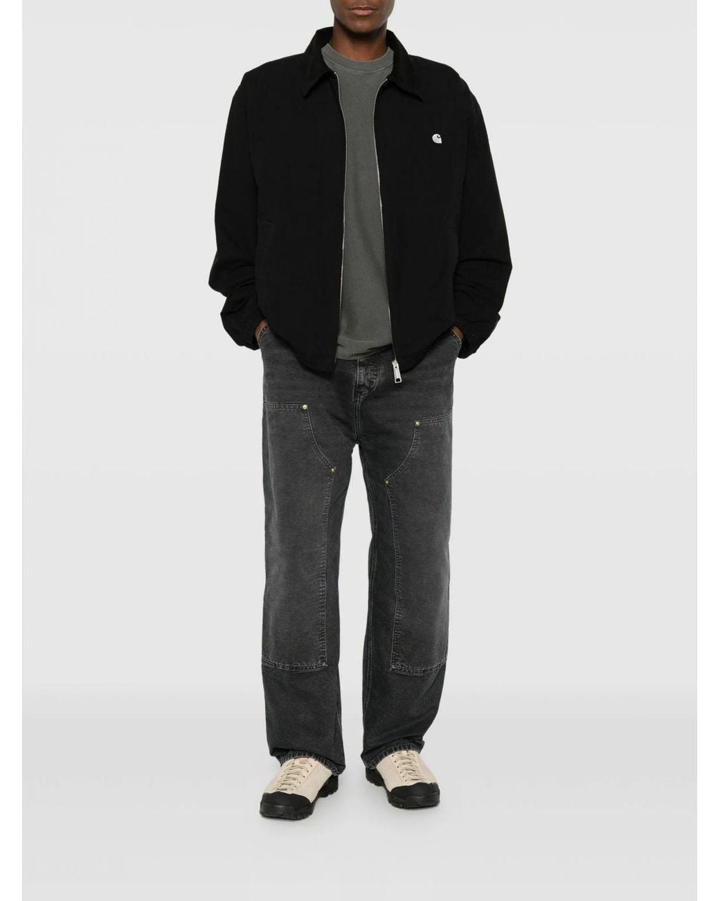 Carhartt Black Madison Relaxed Fit Cotton Jacket With Zip Closure for men