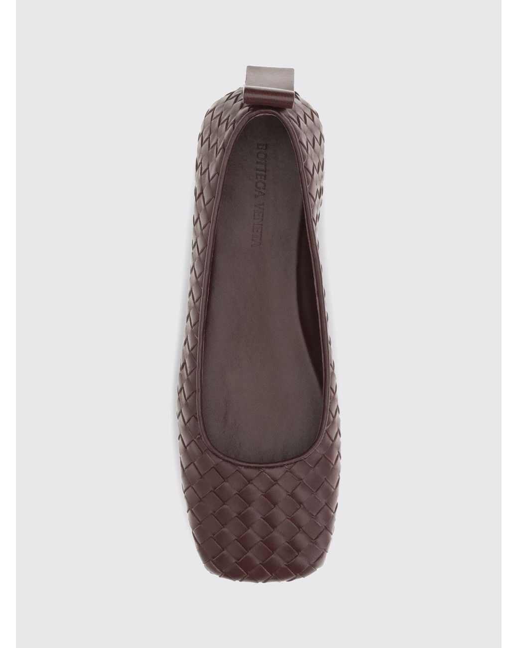 Bottega Veneta Brown Charlotte Woven Lambskin Square-Toe Ballet Flats
