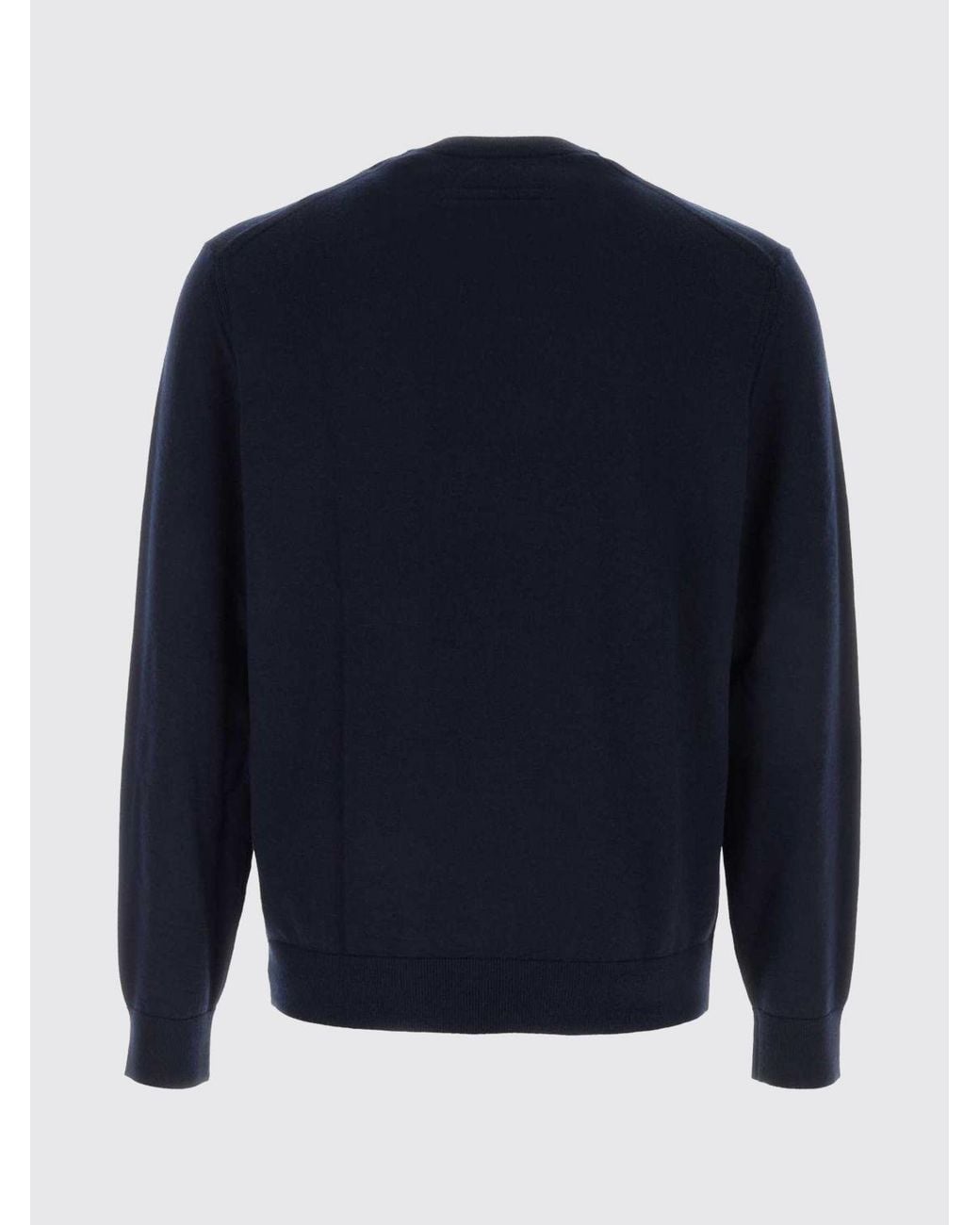 Zegna Blue Pure Cashmere Crew-Neck Jumper With Long Sleeves And Ribbed Trims for men